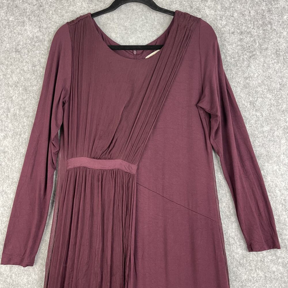 Soft Surroundings Isabetta Dress Womens Medium Purple Silk Stretch Maxi Flowy - Picture 3 of 14